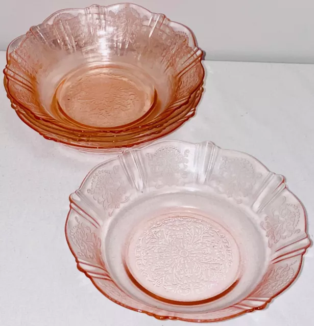 5 Macbeth Evans AMERICAN SWEETHEART PINK 6" CEREAL BOWLS