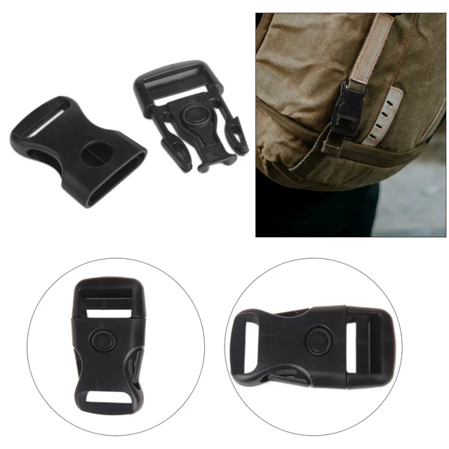 100 Hebillas De Plástico Negro Liberación Rápida – Para Sombreros, Mochilas, Cinturones Y Más