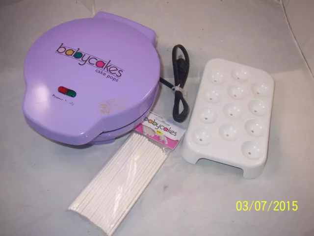 Original Babycakes Cake Pops 12  Nonstick Coated Pops Purple Used