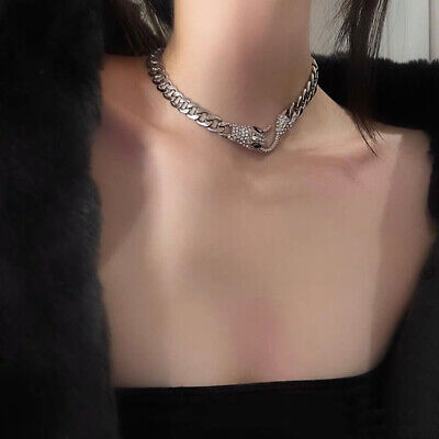 925 Silver Snake Necklace Women Clavicle Curb Cuban Chain Party Jewelry Gifts