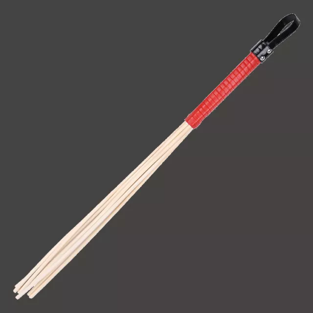 Frustino bacchetta modello 8 bambù manico ROSSO sadomas slave frusta paddle 60cm