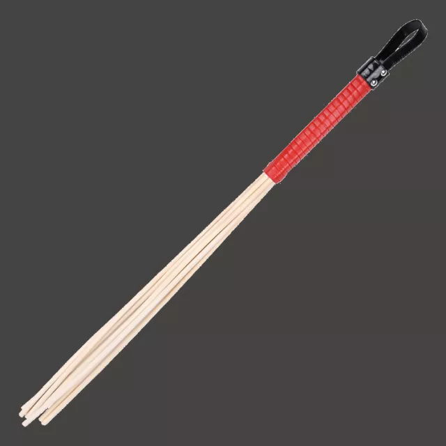 Frustino bacchetta modello 8 bambù manico ROSSO sex toy slave frusta paddle 60cm
