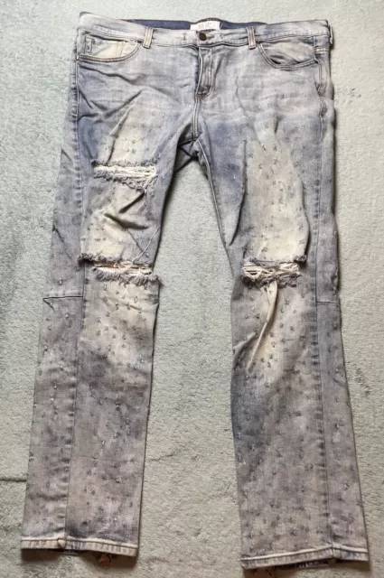 Golden Denim Los Angeles Men's Distressed Blue Jeans SZ 44 Made in USA