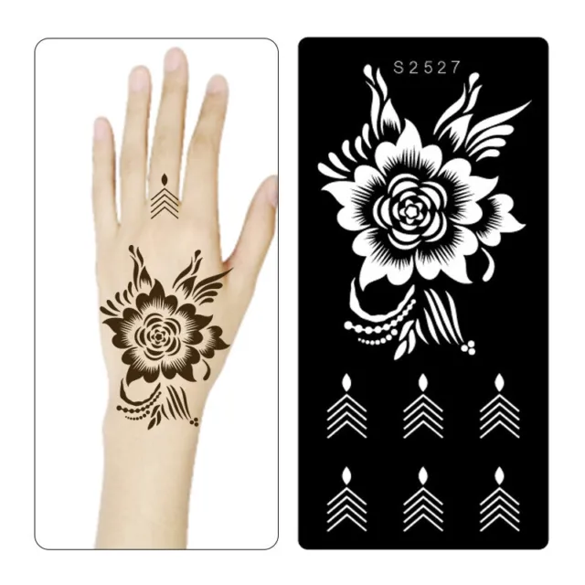 Kit Di Stencil Per Tatuaggi Temporanei Con Coni Di Henné Indiano Per Mano ☆