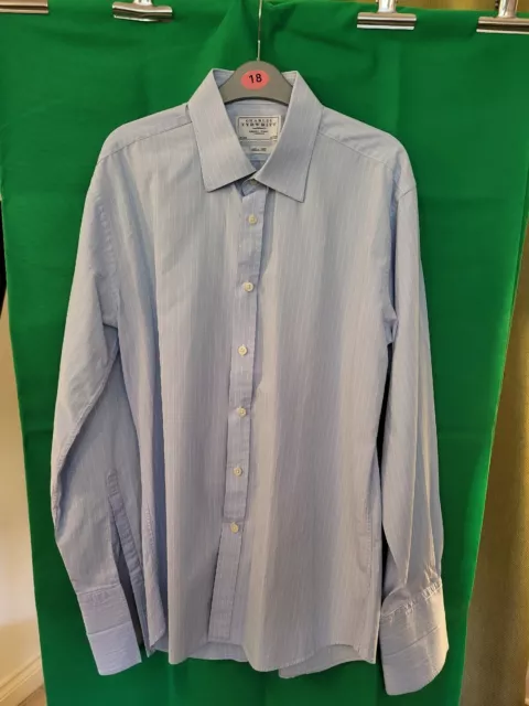 Charles Tyrwhitt mens striped shirt size xl white and light blue