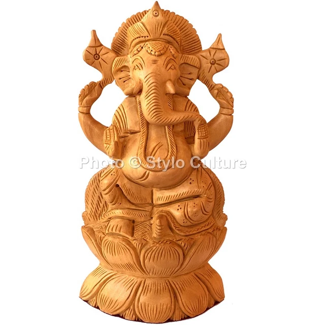 LORD GANESHA WOODEN Wall Hanging Panel Indian God Ganesh Sculpture