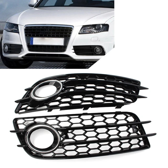 A5 2008-2011 Lower Grille Front Bumper Lower Grilles For Audi A5 2008-2011 (Non S-Line/RS) - 2pc Es, Chrome Black/Black Honeycomb Mesh Grill A5 2008-2011 Lower Grille Front Bumper Lower Grilles For Audi A5 2008-2011 (Non S-Line/RS) - 2pc Es, Chrome Black/Black Honeycomb Mesh Grill