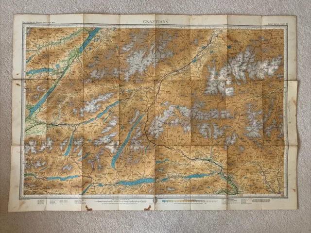 Grampians Vintage Bartholomews Half Inch Old Map 1959 Loch Ness Ericht 3