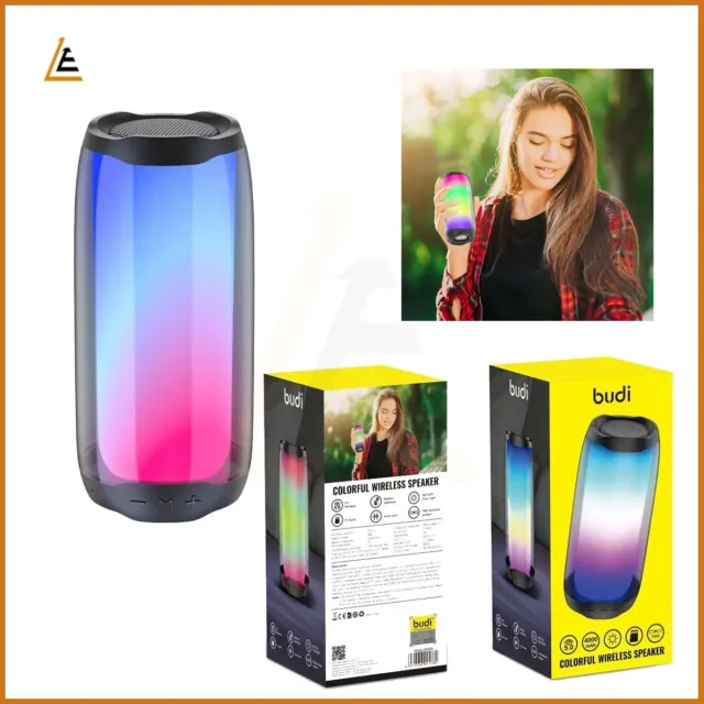 Budi Colorful 5.0 Wireless Bluetooth Speaker Audio 4000mAh Battery TF Card TWS