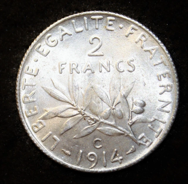 Magnifique 2 Francs Semeuse Argent - 1914 C
