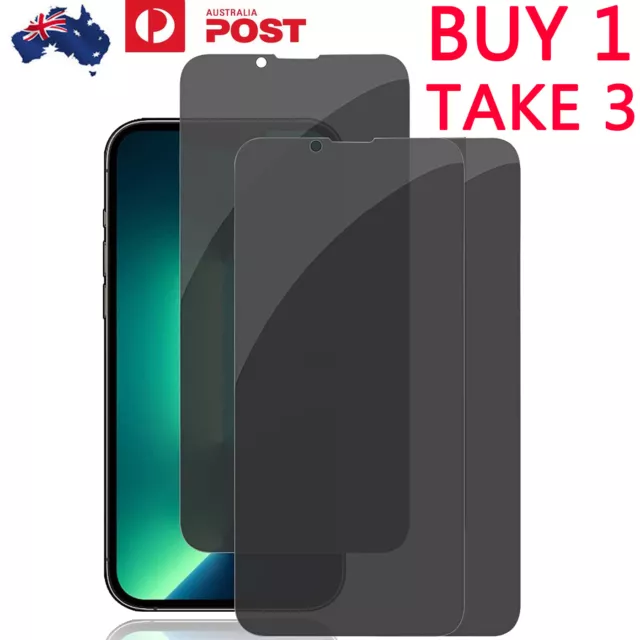 3x Privacy Anti-Spy Tempered GLASS Screen Protector For iPhone 14 Pro Max 13 12