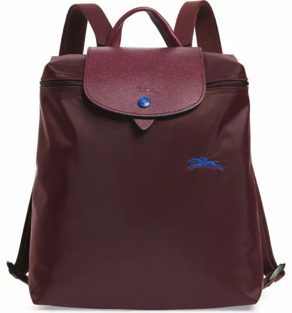 Longchamp Le Pliage Nylon Club Foldable Backpack ~NIP~ Plum