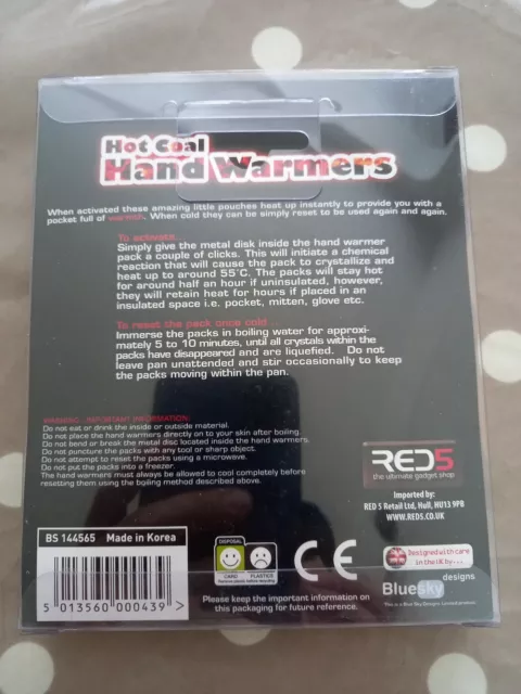 Hot Coal Hand Warmers - New red5 2