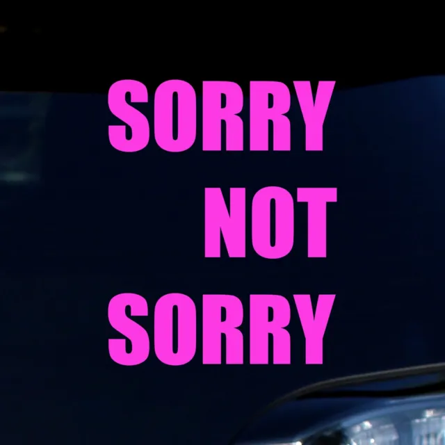 Sorry Not Sorry Sticker - Sorry Decal - Select Color And Size