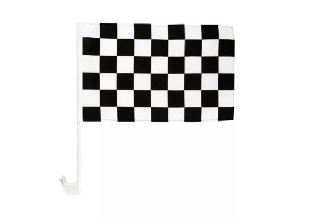 Zielflagge Schwarz Weiß Autofahne Autoflagge Fahnen Auto Flaggen 30x40cm