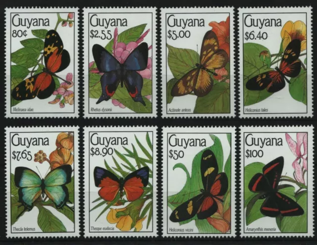 Guyana 1990 - Mi-Nr. 3211-3218 ** - MNH - Schmetterlinge / Butterflies