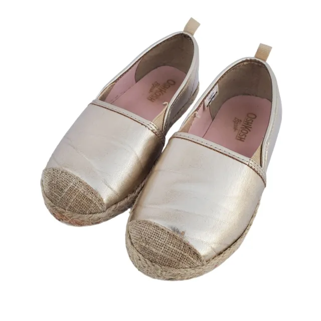 Osh Kosh Little Girls Belle Casual Gold Slip On Shoe Size 11M