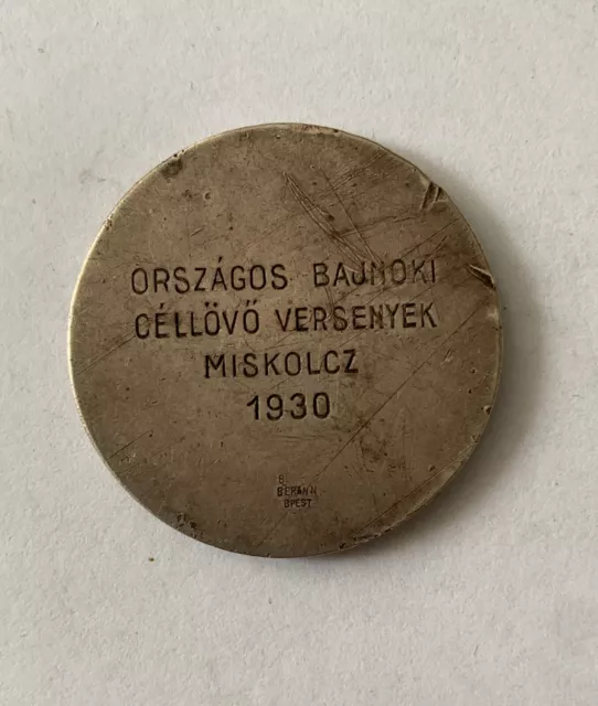 Ungarn Miskolc Schützen Preis Medaille Silber 39 mm / 25,8 g Beran #KRA173 2