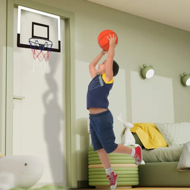 Mini Basketball Hoop Net Indoor Over the Door Backboard with Ball Pump & Scorer