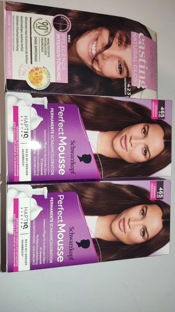3X HAARFARBE SCHWARZKOPF Perfect Mousse 465 Loreal Casting 423 EUR 10 ...