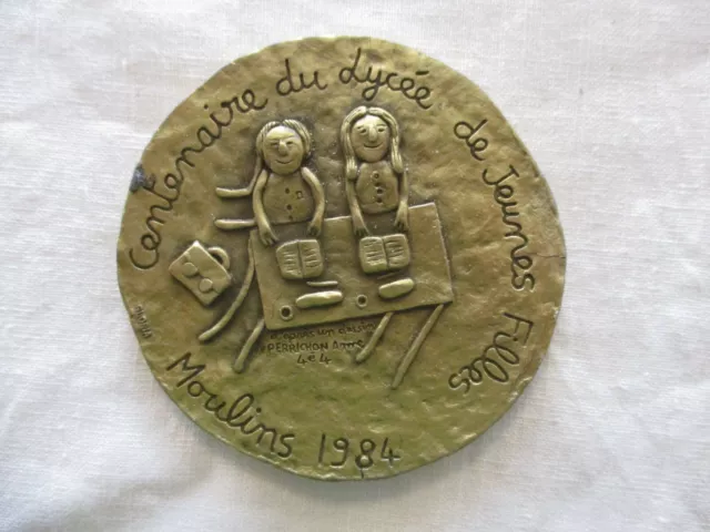 Ancienne Medaille Centenaire Du Lycee De Jeune Filles Moulins 1984