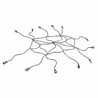 Net: Rubber, Hook, 5 ft  Net Wd, 6 ft  Net Lg, Black /Red, 12 Mounting Points