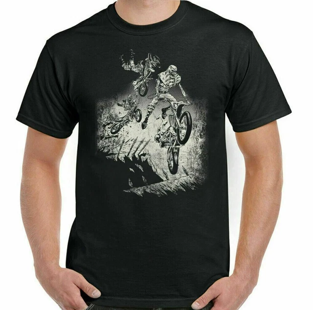 T-shirt uomo MotoX teschio moto scrambler moto sporcizia moto top death