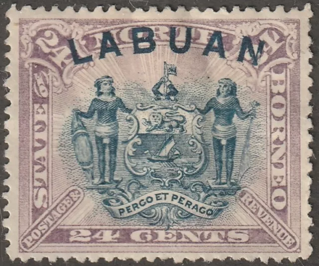 North Borneo, Scott#57, mint, hinged, 24 cents, gum, LABUAN