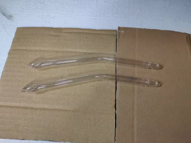 Antica CANNULA  in vetro set 2 pezzi  Laboratorio / Farmacia cm 20 Da collezione