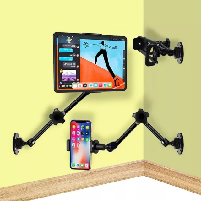 Wall Mounted Tablet Bracket Aluminum Alloy Three Shaft Holder Cell iPhone Stand