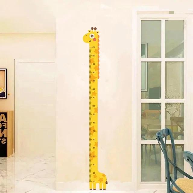 CHILD GROWTH CHART Height Measuring Ruler Giraffe Sticker for Kids Room ...