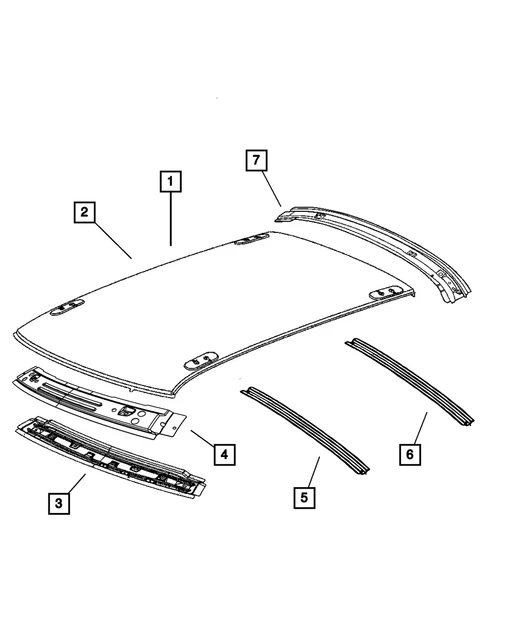 Genuine Mopar Roof Front Header Upper 68054858AB