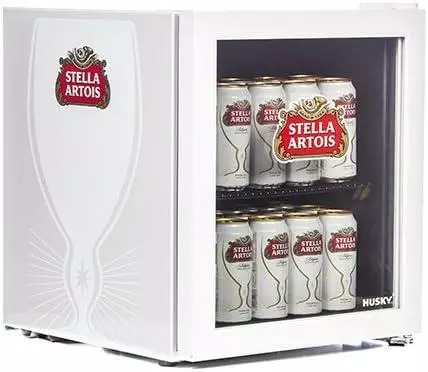 Husky HUS-HU219 Stella-Artois Mini Fridge/Drinks Cooler Refrigerator - White