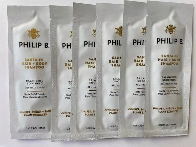 Philip B. Sante Fe Hair + Body Shampoo 6-Pack Each 10 ml Sealed FreeShip
