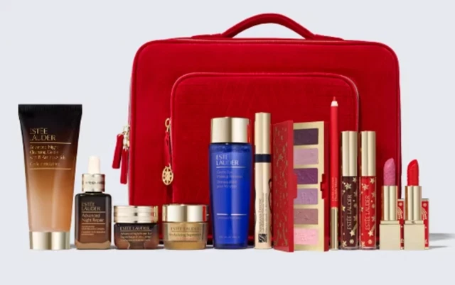 ESTEE LAUDER CHRISTMAS Edition 12 pcs with Beauty Case Gift for