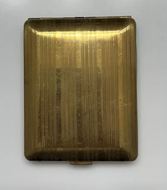 Vintage Cigarette Case Brass Gold Tone Parker Of London USA Mfg