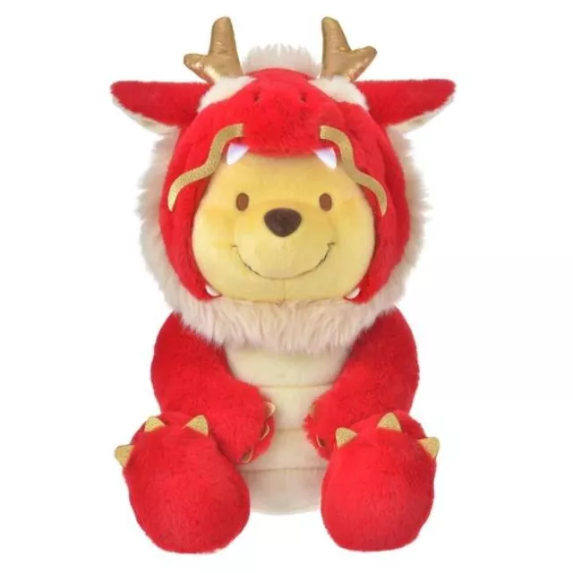 DISNEY JAPAN 2024 Eto Zodiac Dragon Winnie the Pooh Plush Doll (M) RED