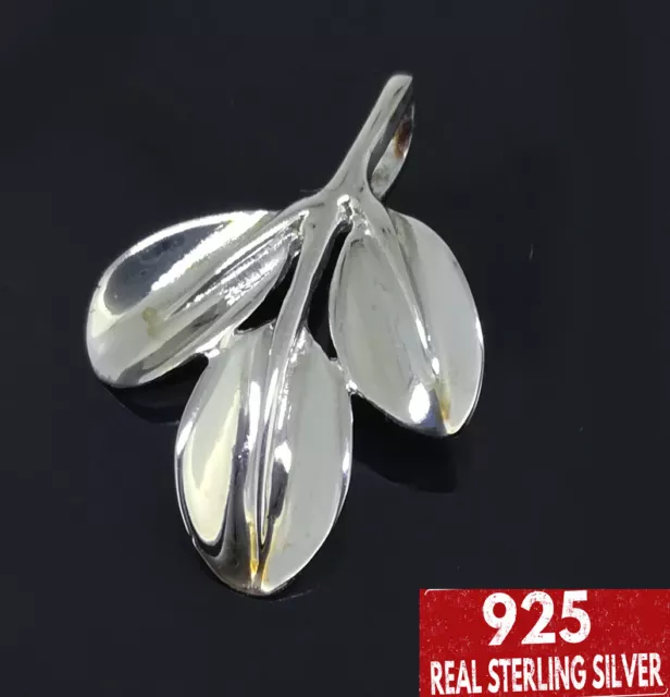 Elegant Genuine Solid 925 Sterling Silver Tree Leaf Pendant N-A899 Woman Gift