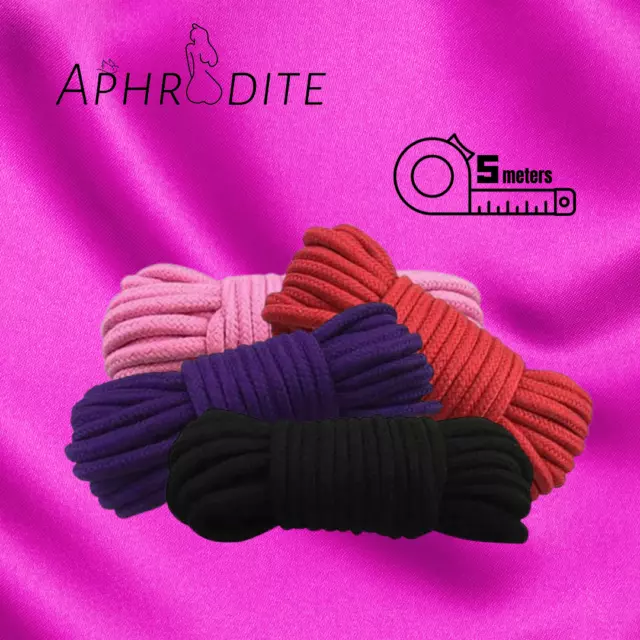 Bondage Soft Rope BDSM 5 Red Black Purple Pink Cotton Fetish Restraint UK