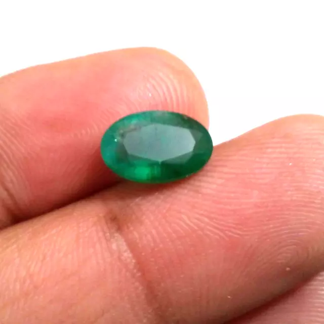 Top Quality Zambian Emerald Awesome Green Oval Shape 3.10 Crt Faceted Gemstone