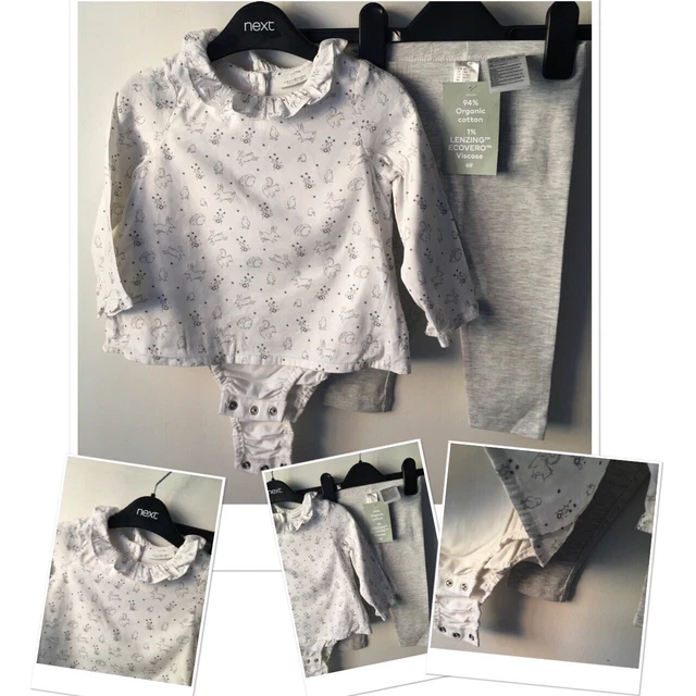 H&M Baby Girls New Tags Leggings & next exc u bunny hedgehog blouse top 9-12 mon