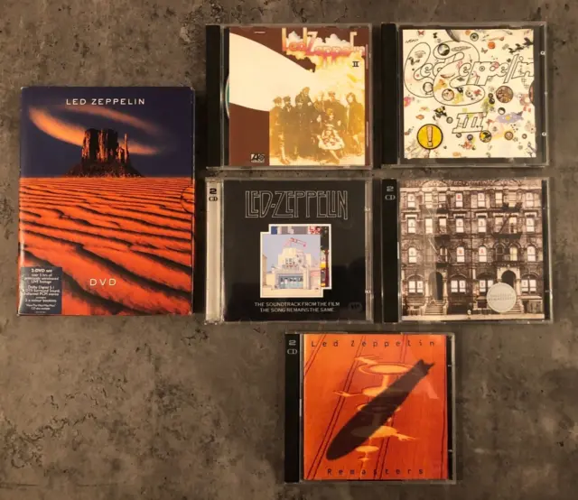 Job lot bundle Led Zeppelin media: 5x albums (8 CDs total) 1x live (2 DVD total)
