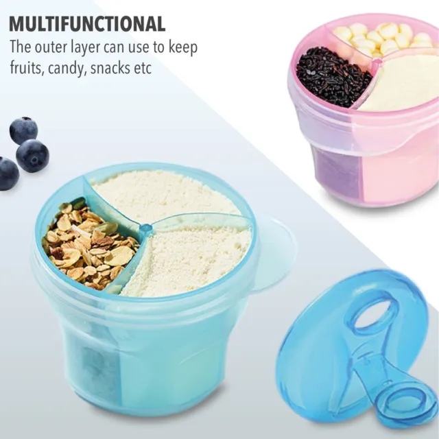 Infant Portable Milk Powder Dispenser Baby Food Storage Feeding Box Outdoor Pink
