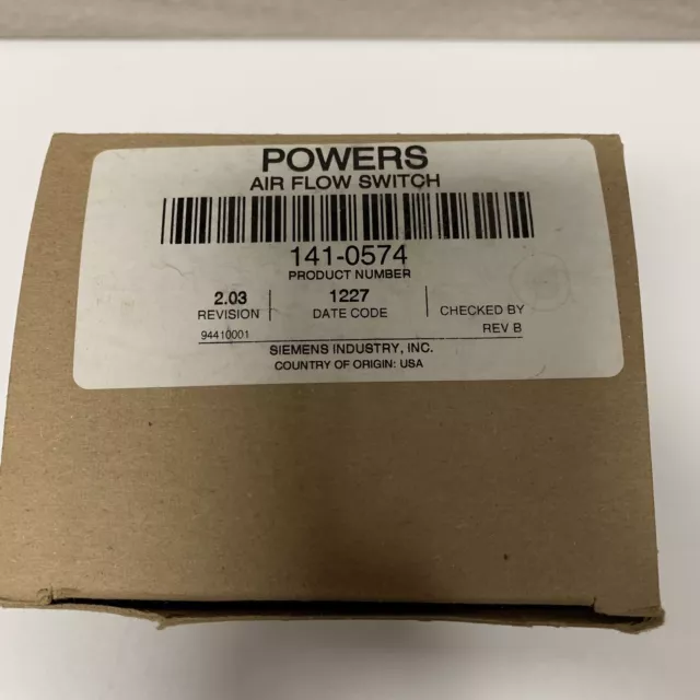 Siemens Powers 141-0574 Air Flow Switch Revision 2.03 ( Brand New )