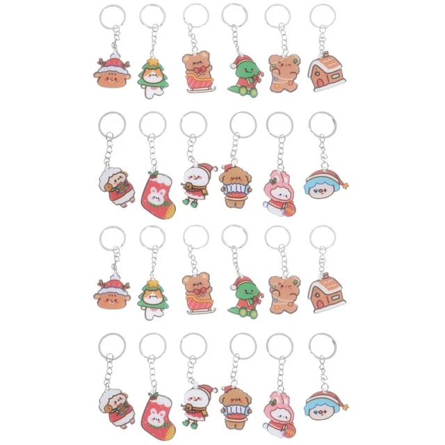 24 un. llaveros de Navidad bolsa de decoración llaveros