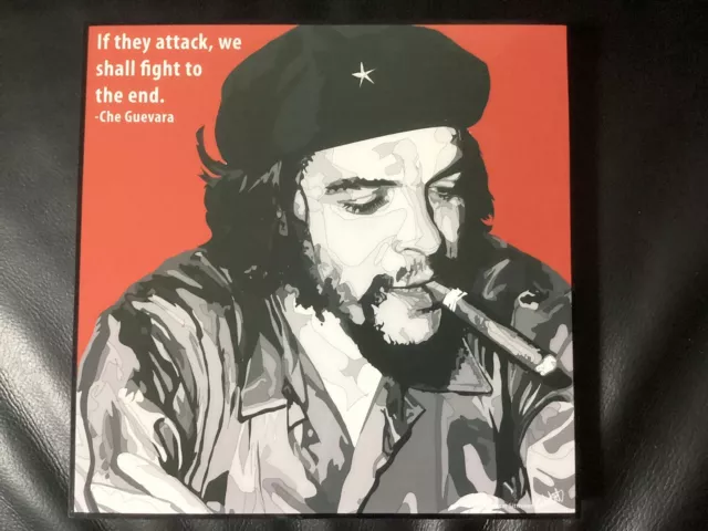 Bild POP ART Ernesto " Che " Guevara Kuba, Poster im Holzrahmen 25x25cm NEU