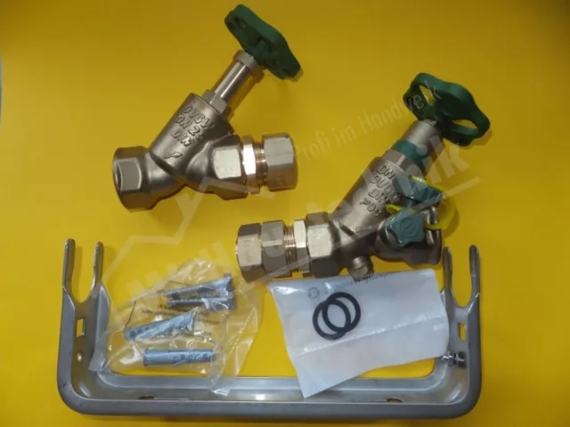 Wasserzähler Bügel Einbaugarnitur mit KFRHahn und Freistronventil DN25 1" VA