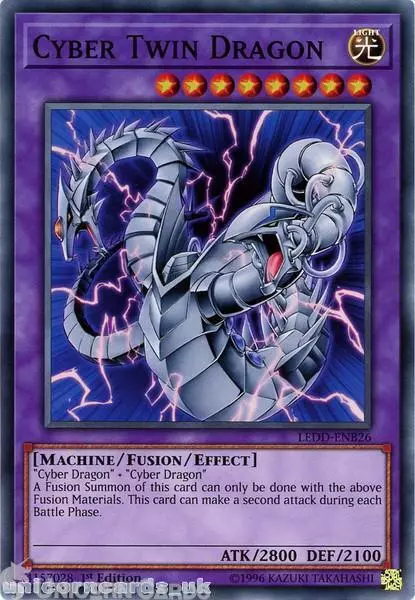 LEDD-ENB26 Cyber Twin Dragon 1st Edition Mint YuGiOh Card