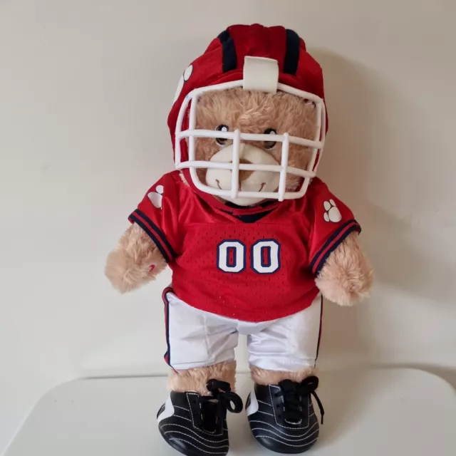 Build-A-Bear Official NFL helmet shoes shorts & shirtTeddy Bear Plush Toy Black.