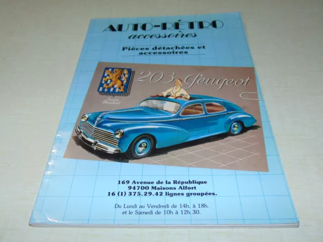 Catalogue pièces détachées et accessoires AUTO-RETRO 203 PEUGEOT